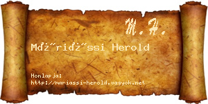 Máriássi Herold névjegykártya